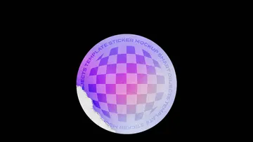Ripped Round Paper Sticker Mockup