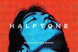 Square Halftone Photo Effect