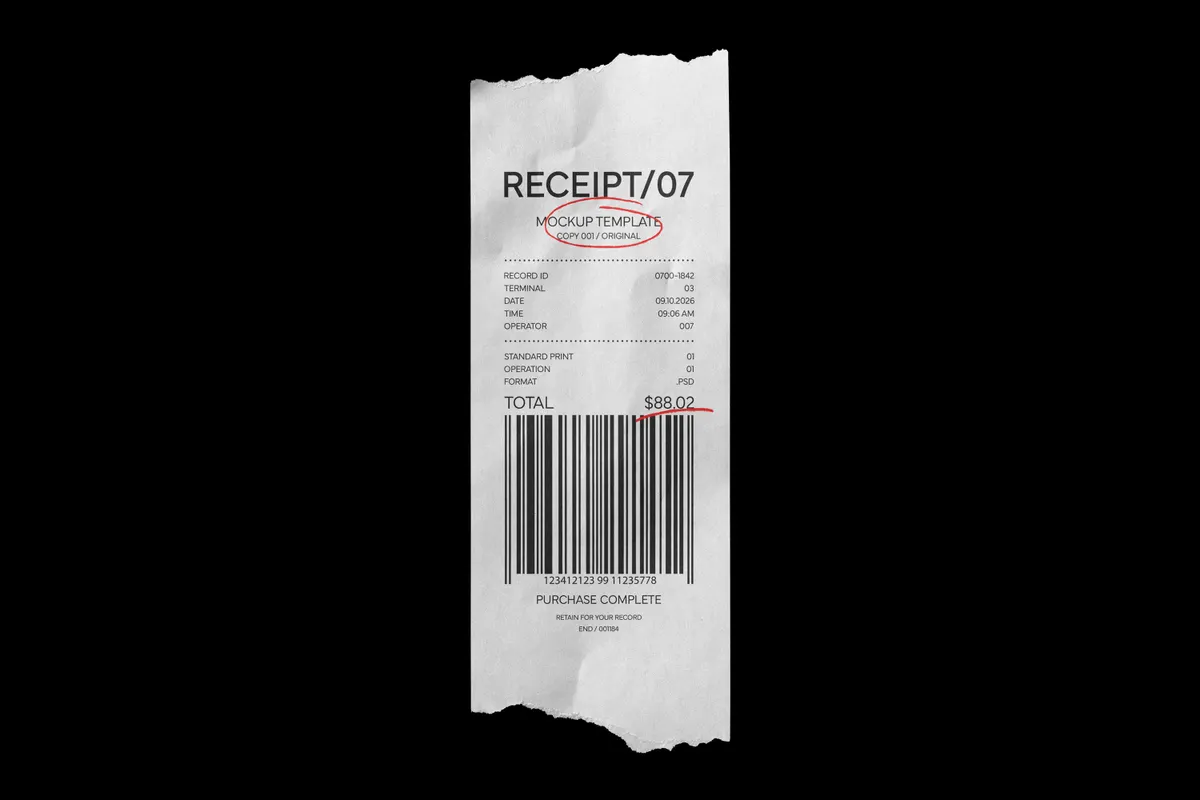 12-in-1 Receipt Mockups Bundle