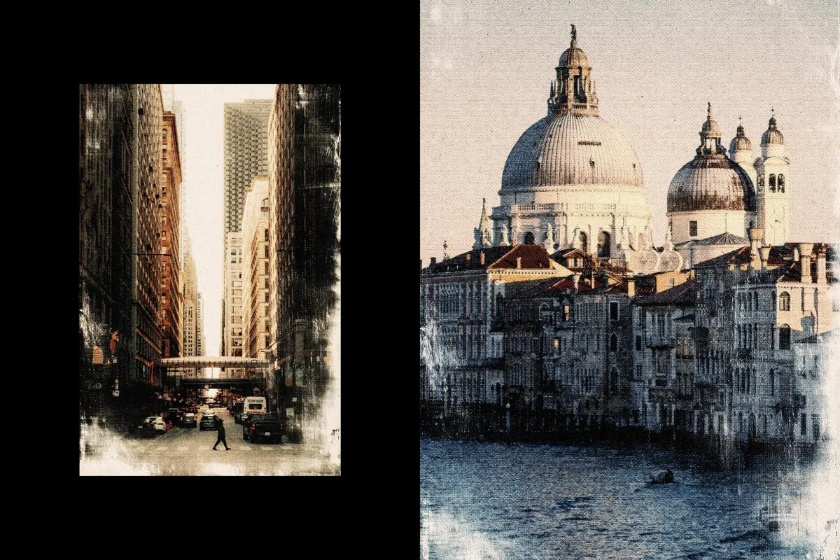 Grunge Postcard Photo Effect