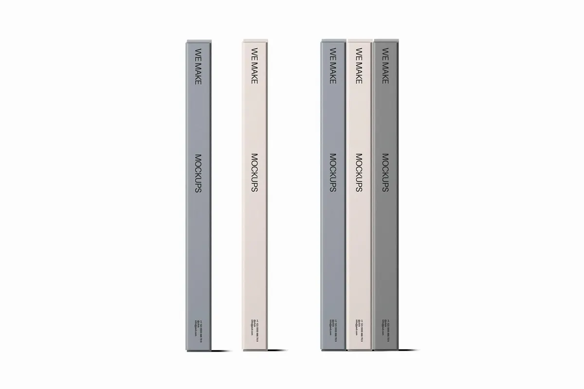 Slim Binder Boxes Mockup