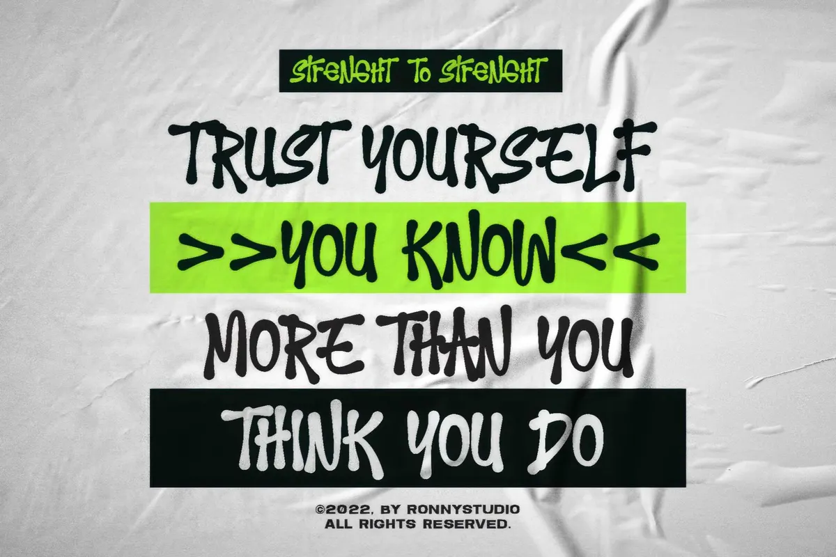 Strenght to Strenght | Hand Scratch Font
