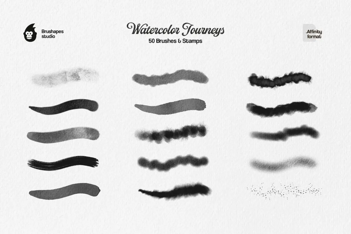 Watercolor Journeys Affinity Brushes