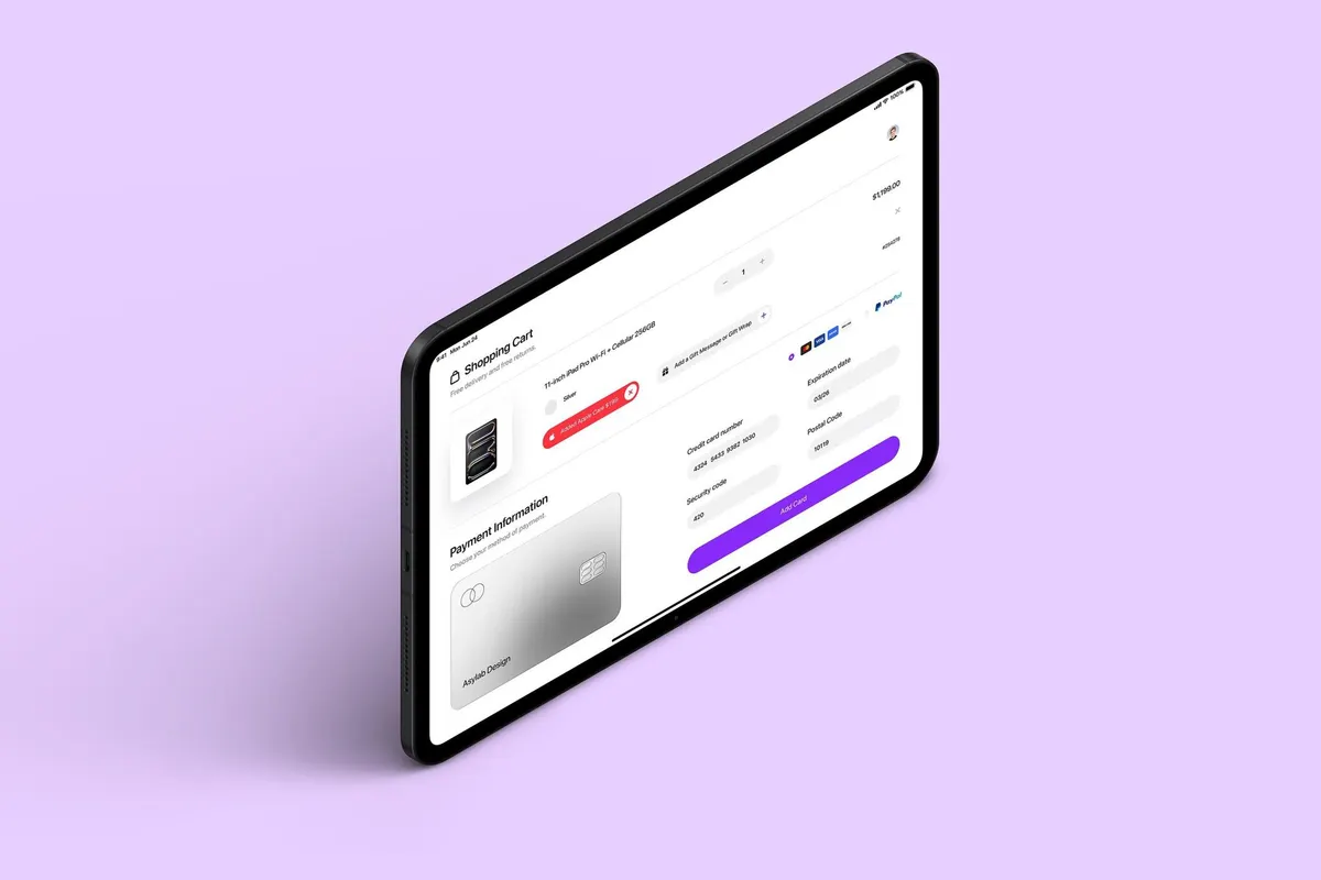 iPad Pro 11 Mockup Isometric Stand