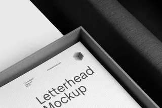 Letterhead in Binder Box Mockup