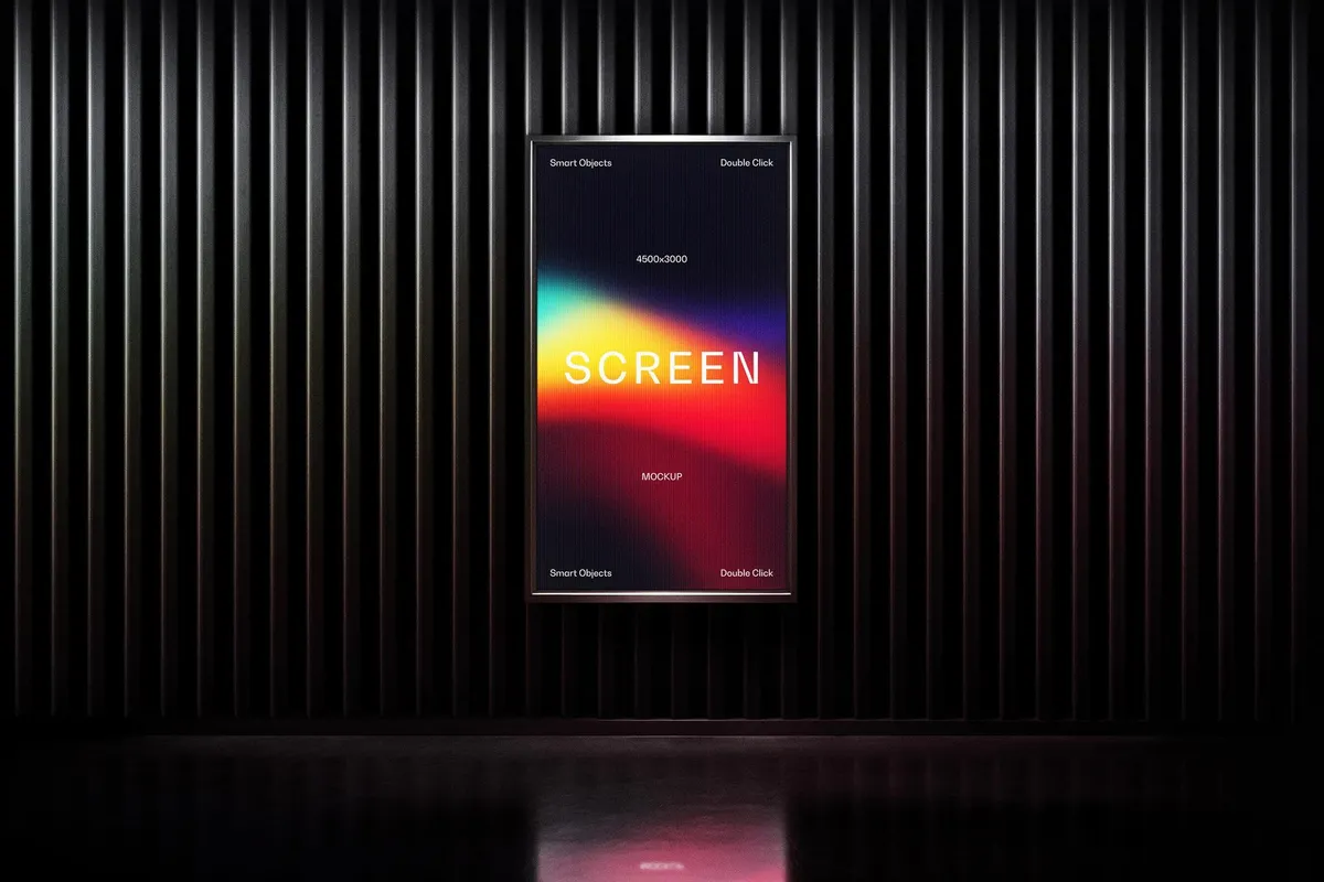Glowing Vertical Screen Mockup