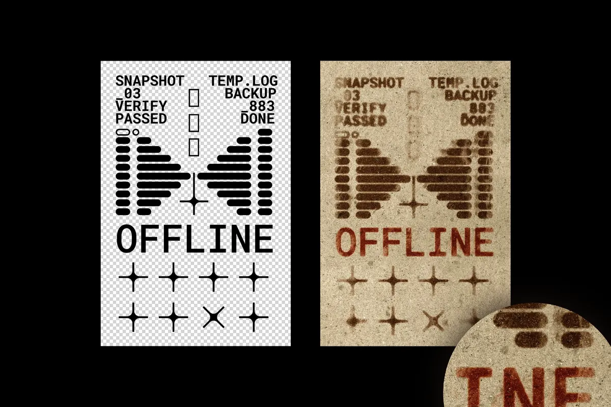 Distressed Bleeded Ink Stamp Text Effect