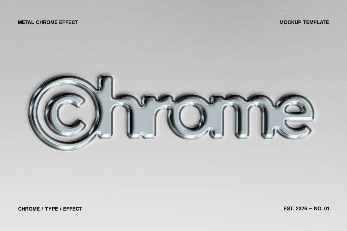 Chrome / Liquid Metal Text Effect