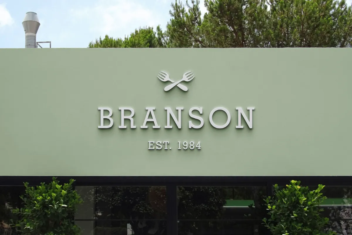 Restaurant Facade Sign Mockup