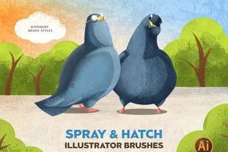 Spray & Hatch Illustrator Brushes