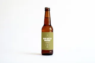 Amber Beer Bottle Mockup