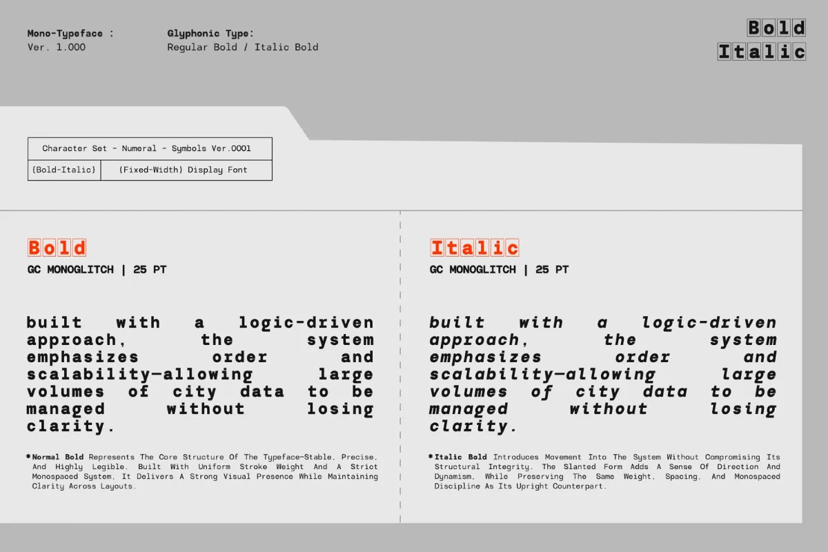 GC Monoglitch — Bold Tech Monospace Font