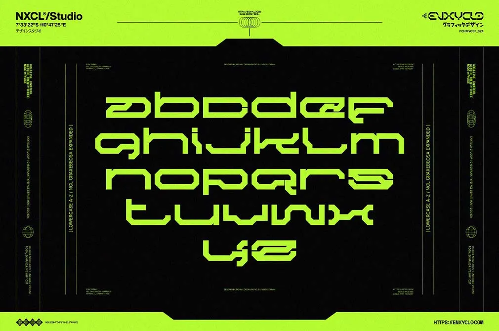 NCL Graxebeosa Expanded — Techno Mecha Font