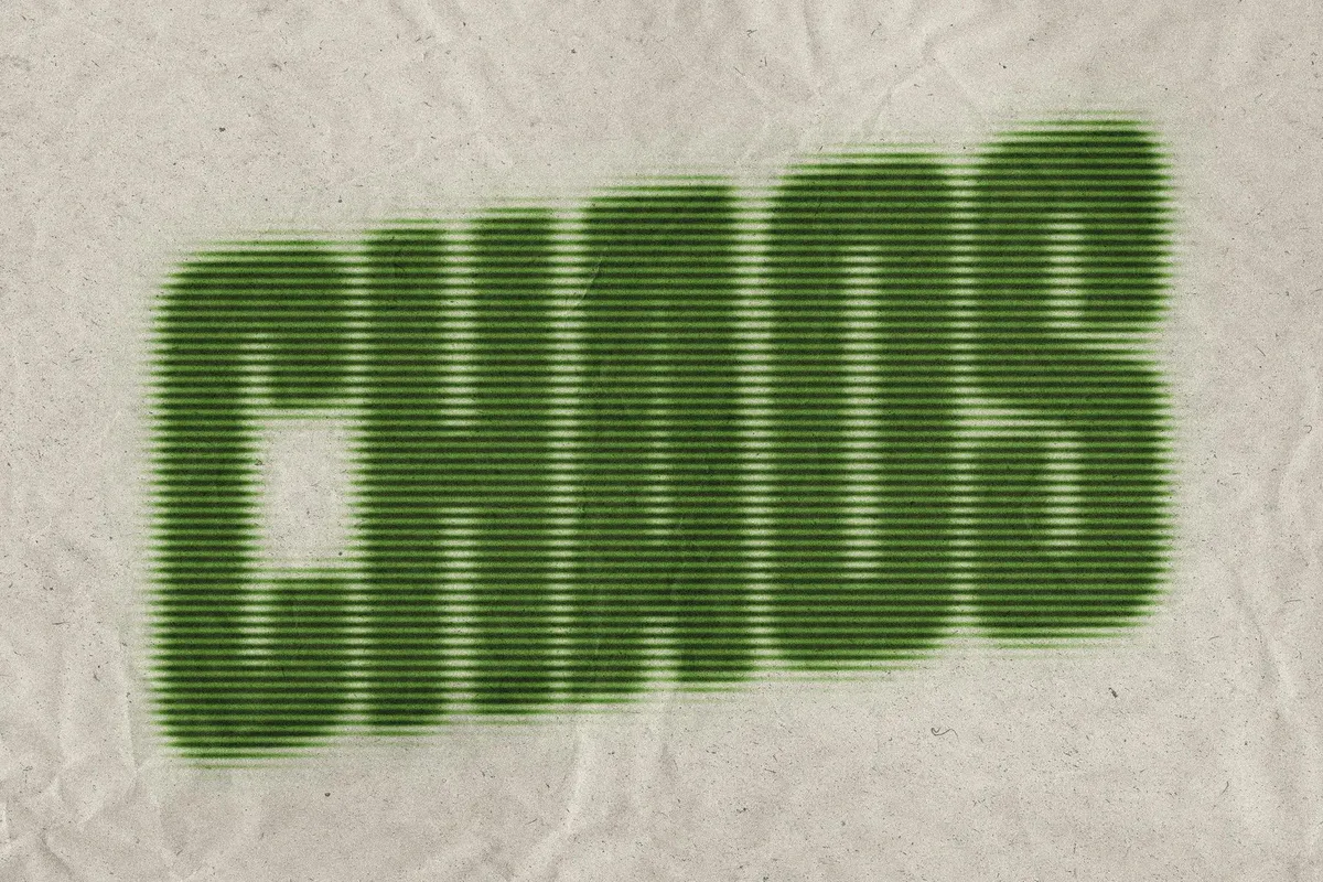Lined Halftone Text Effect