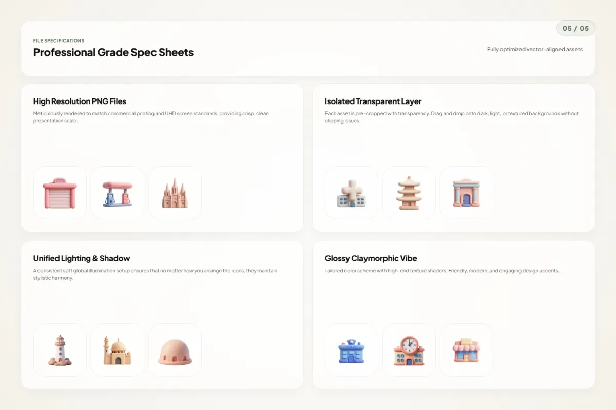 3D Building Icons Pack