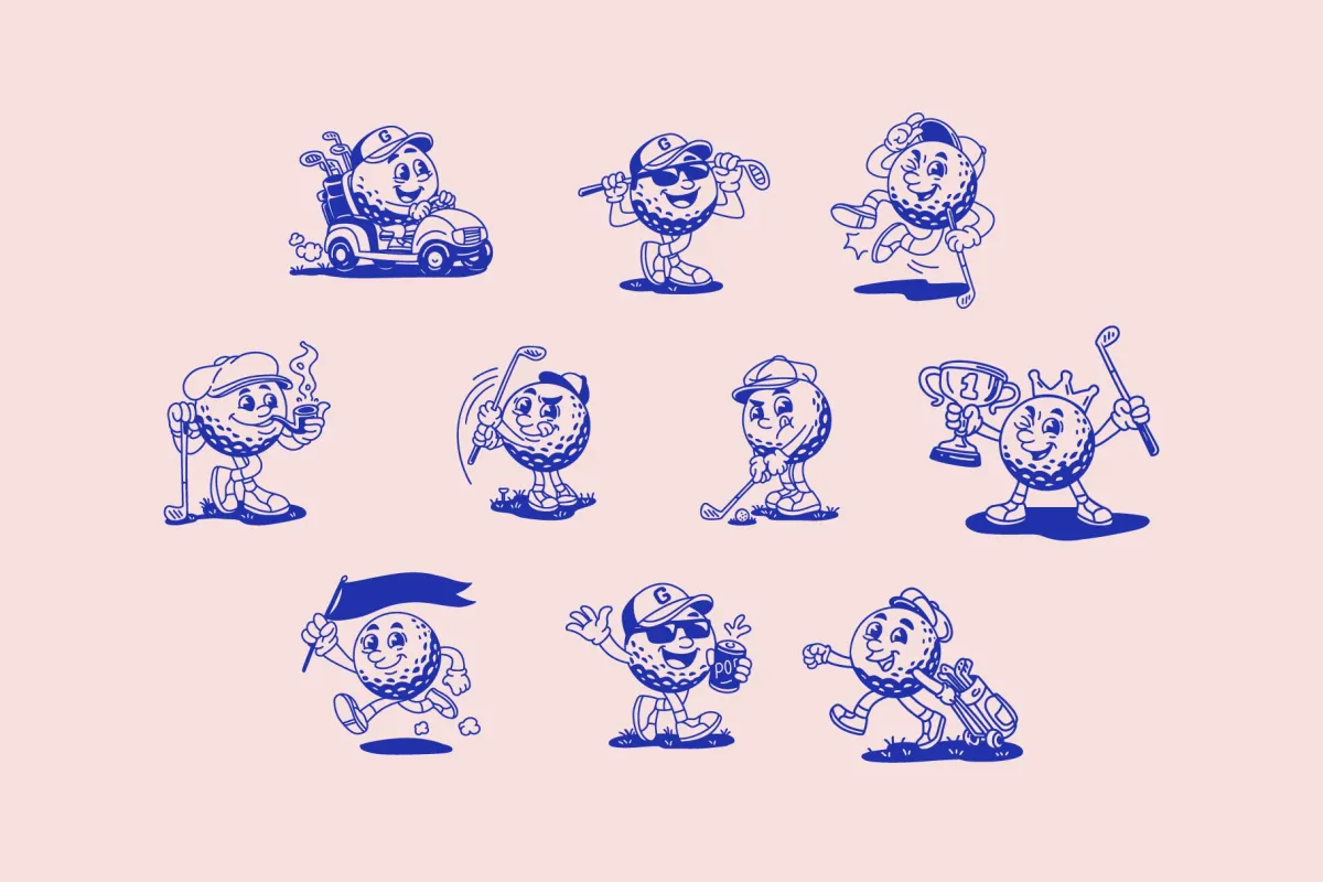 Golf Cartoon Character Pack