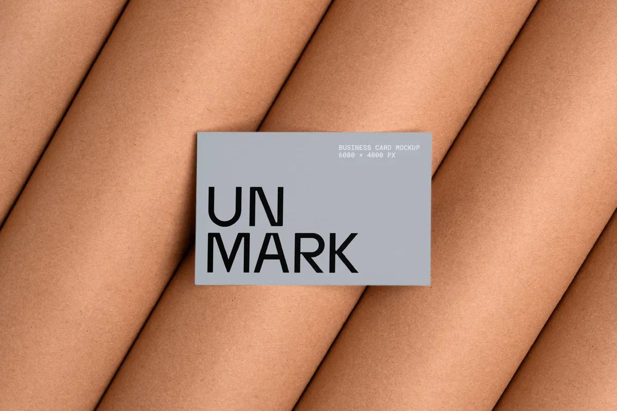 Business Card Mockup on Kraft Paper Tubes