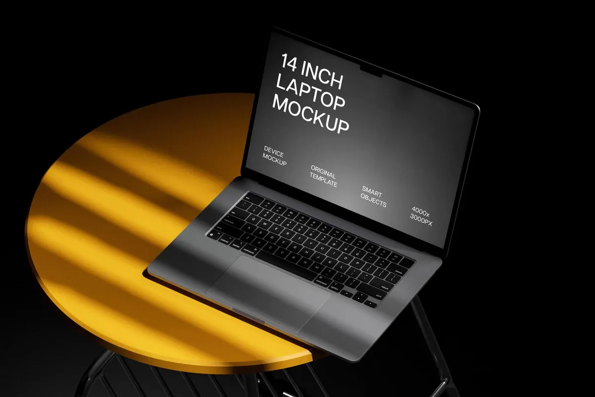 MacBook Pro 14 on Steel Table