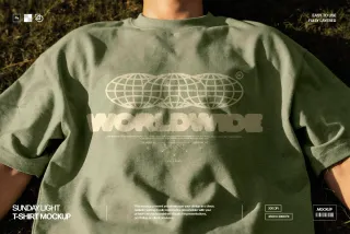 Sunny T-Shirt Mockup with Chest Print View