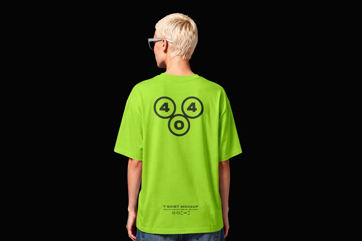 Oversized T-Shirt Back Print Mockup