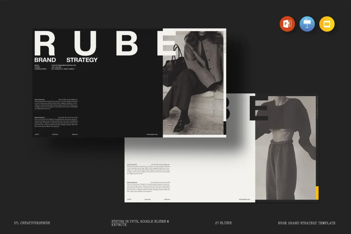 RUBE - Minimal Brand Strategy Deck Template