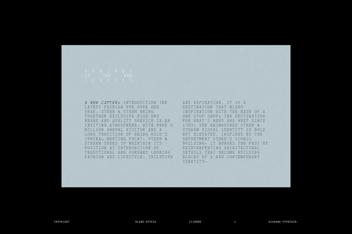 Diorama Mono Font Family