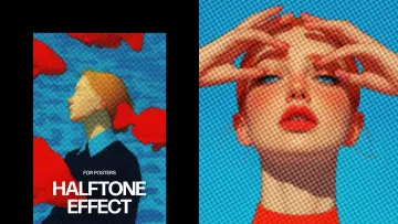 Halftone Poster Photo Effect