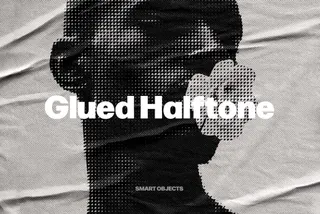 Halftone Texture Glued Effect