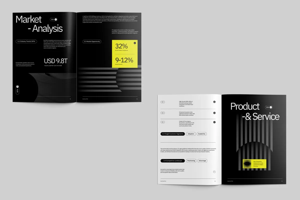 Minimalist Business Plan for Indesign Template