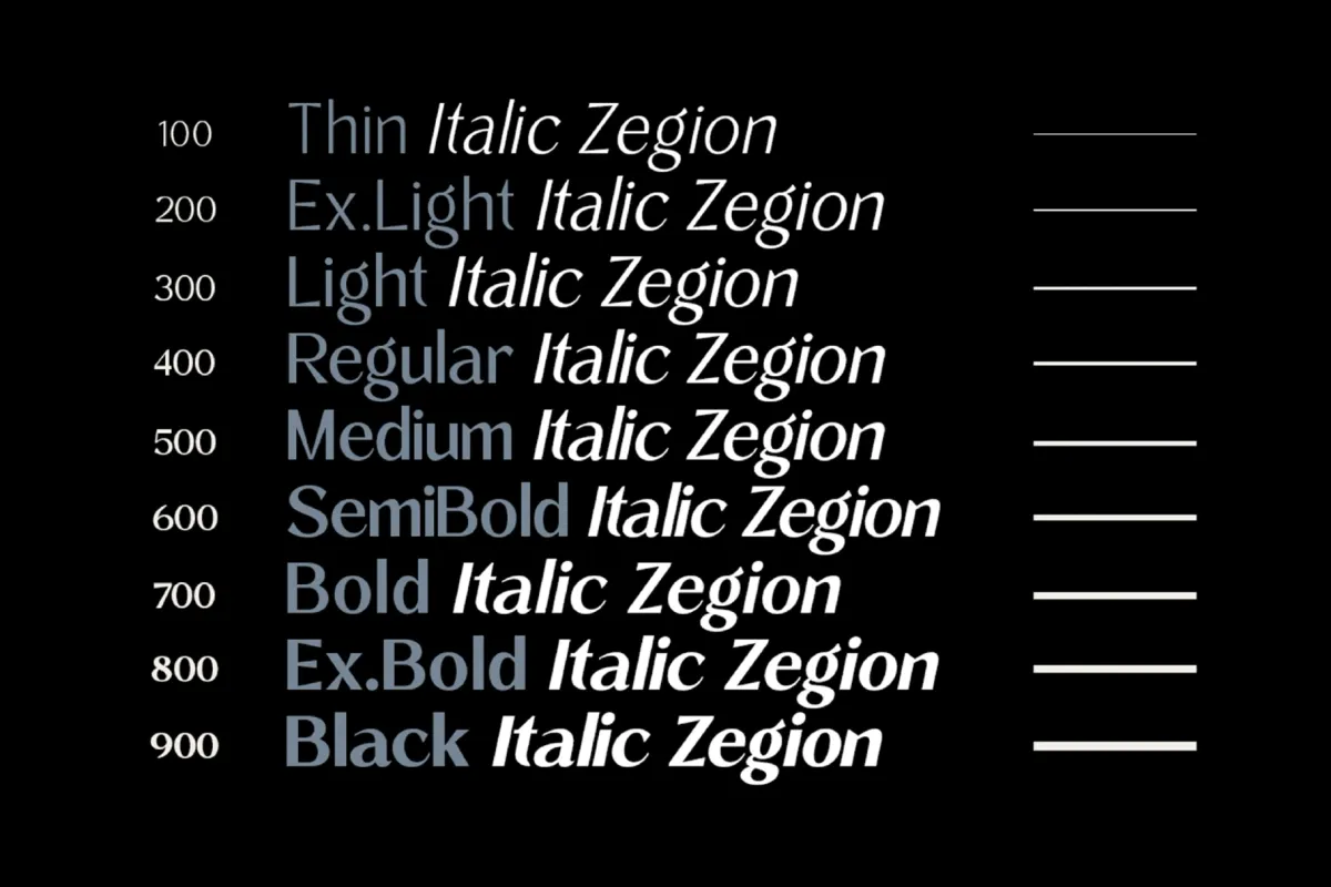Zegion - Modern Geometric Sans Font Family