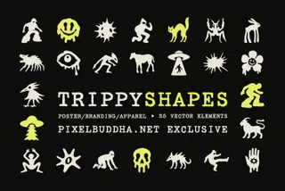 Trippy Shapes. 35 Psychedelic Y2K Vector Elements