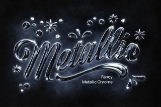 Fancy Metallic Chrome Text Effect