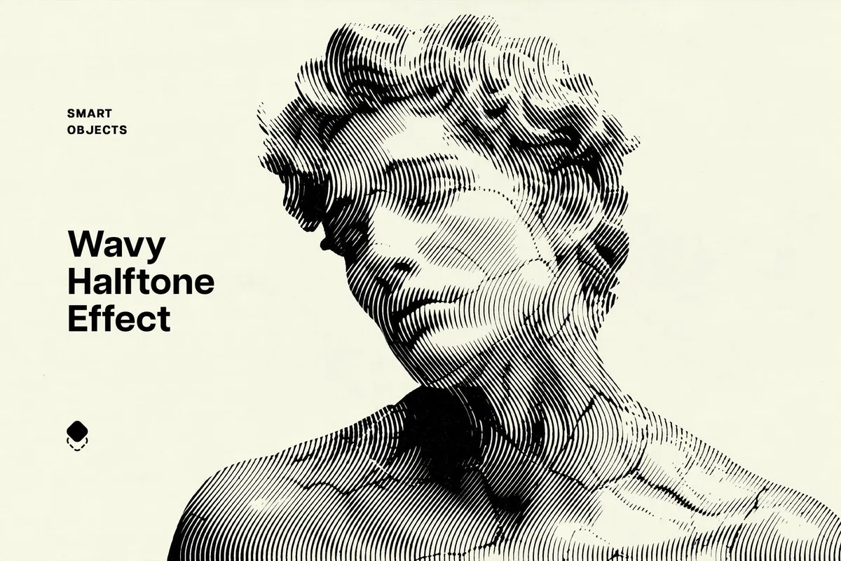 Wavy Halftone Photo Effect