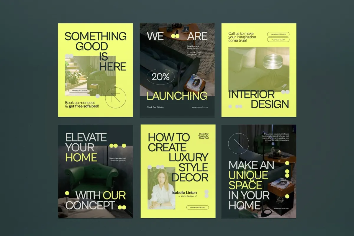Yellow Utilitarian Furniture Instagram Set