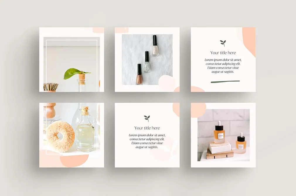 Peach Instagram Puzzle Template