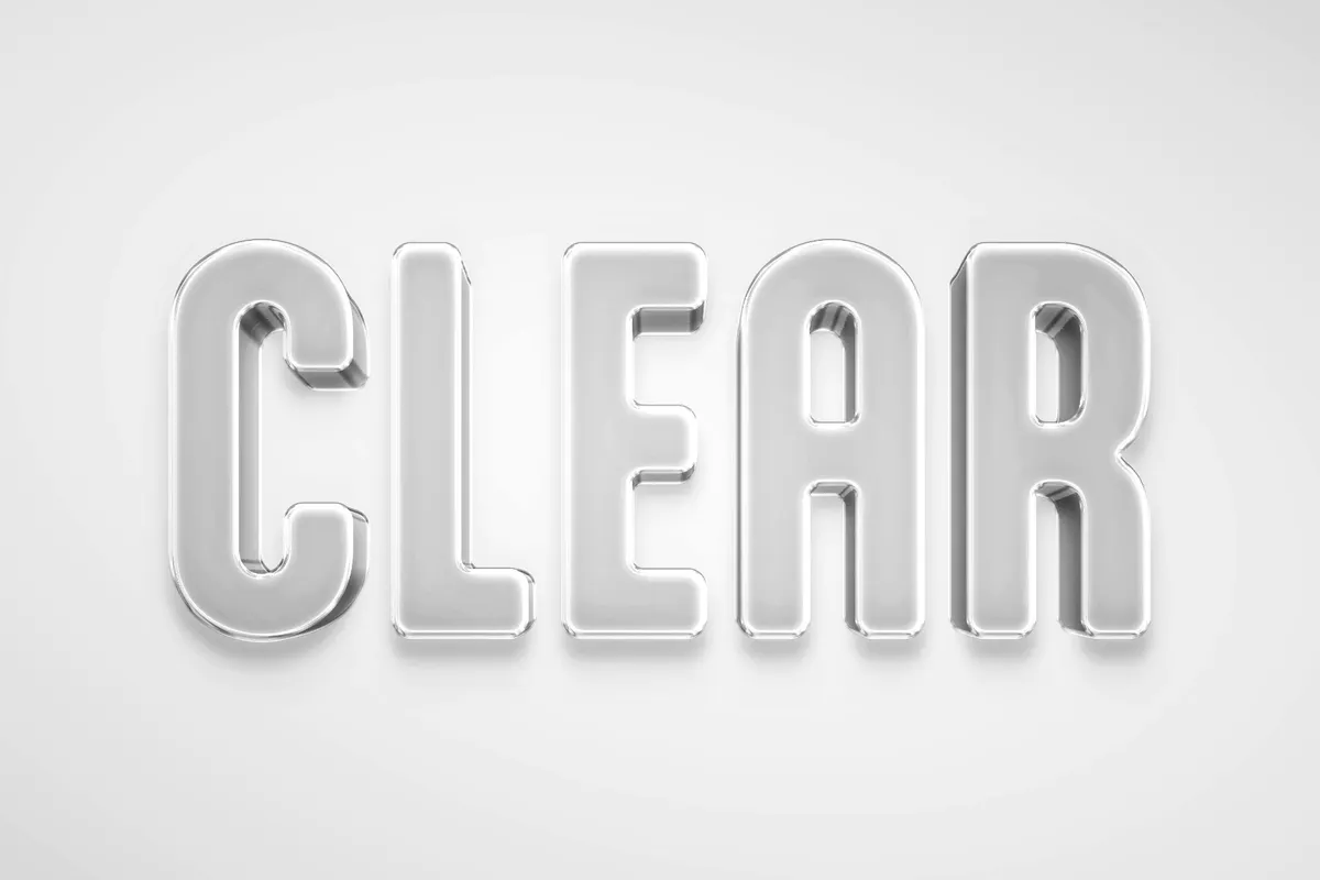 Glass 3D Text Effect