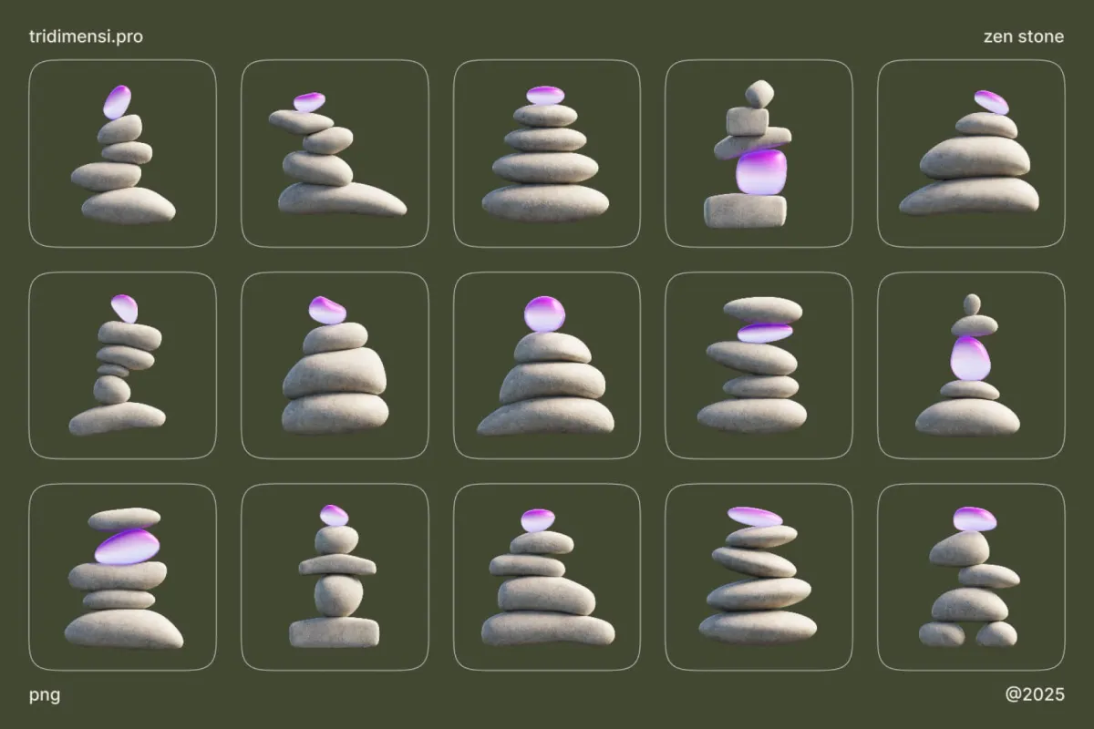 Zen Stone 3D Assets