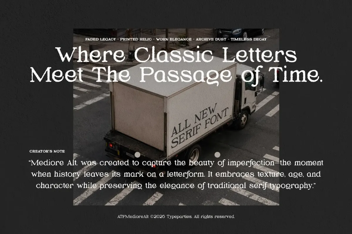 Mediore Alt – Distressed Serif Font