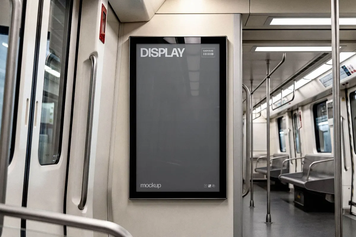 Train Advertising Display Mockup