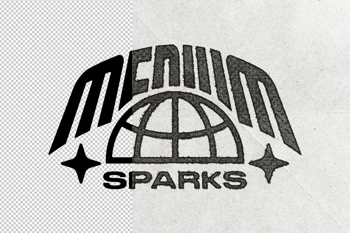 Halftone Print Text & Logo Effect