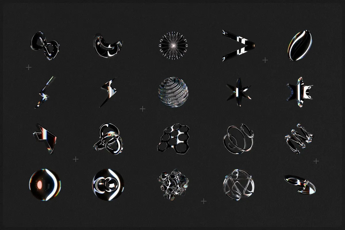 3D Dispersion Glass Shapes