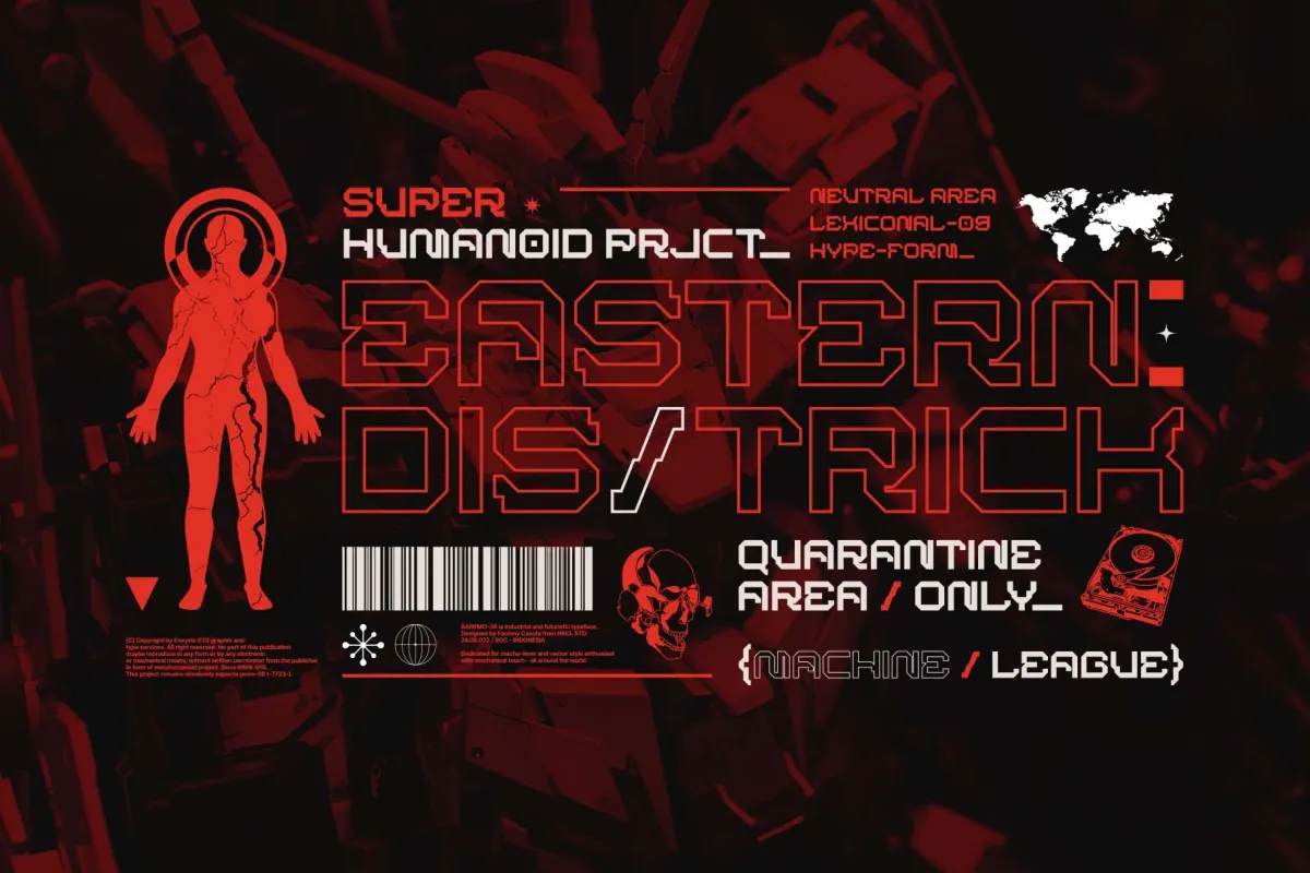 BARKMO36 - Futuristic Sci-fi Techno Font