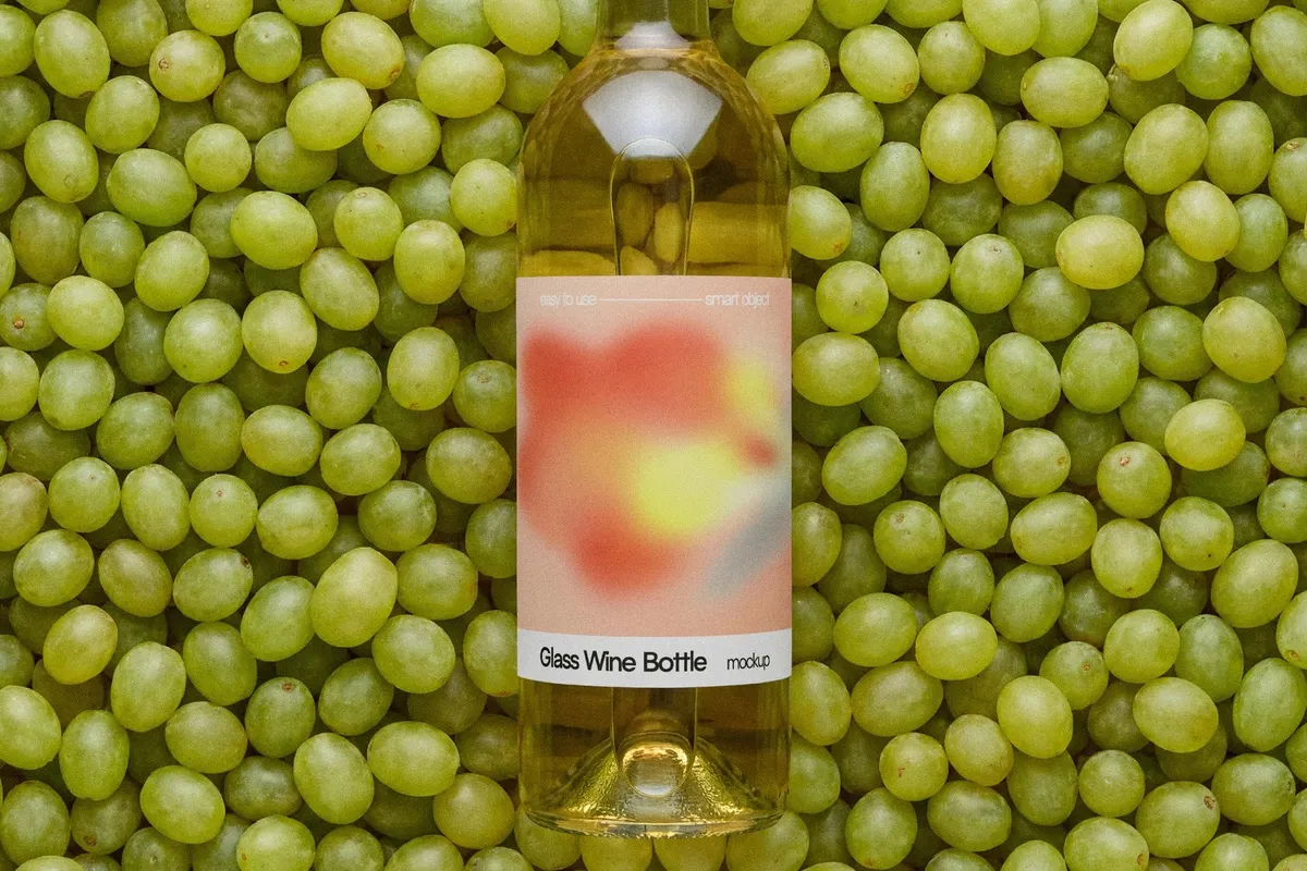 White Wine Bottle Mockup