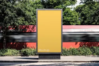 Train Station Vertical Screen Mockup
