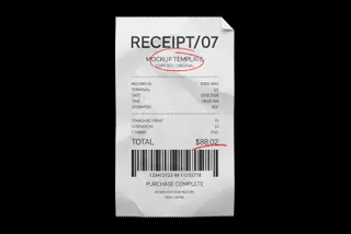 Curled Receipt Mockup