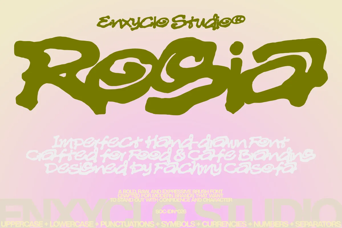 Rogia - Hand Drawn Brush Food Font