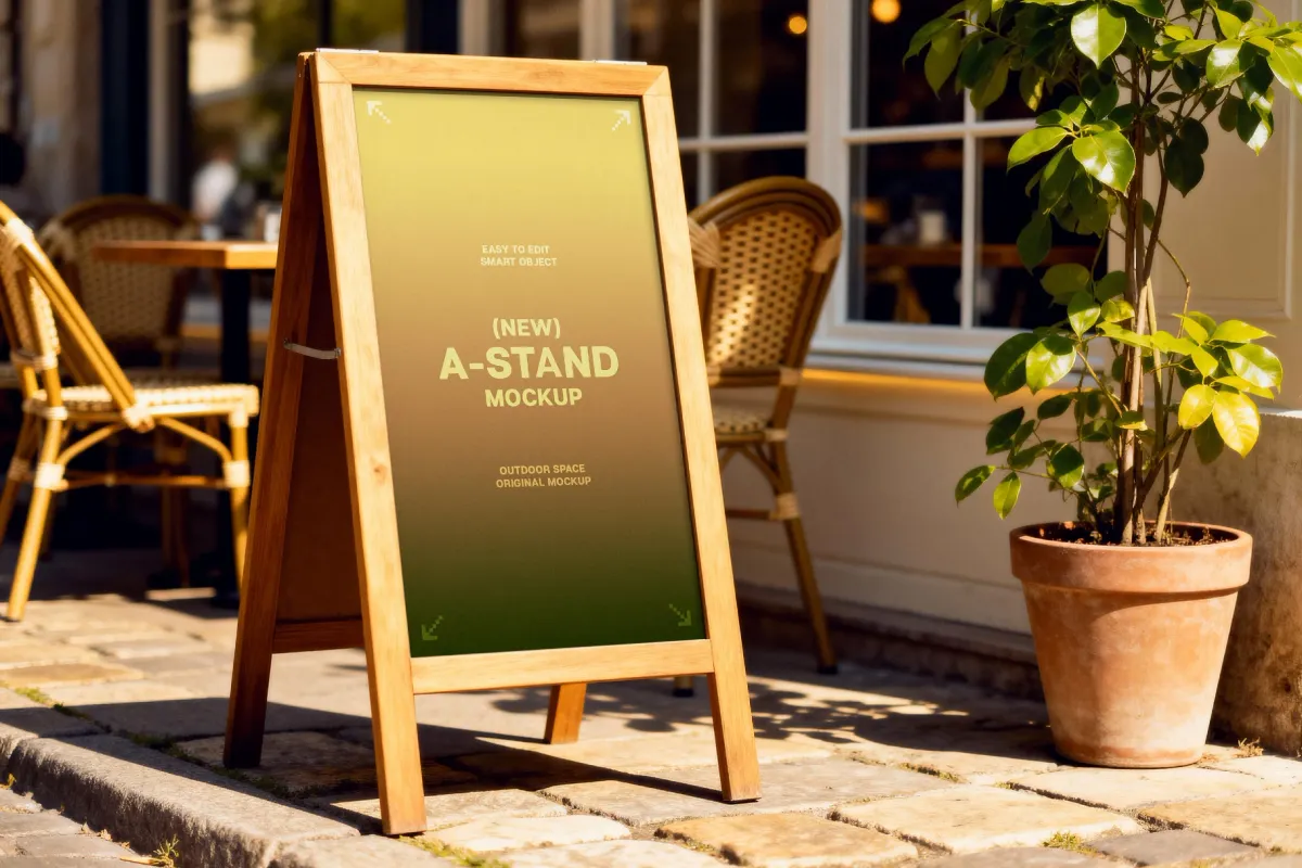 Sidewalk A-Stand Mockup