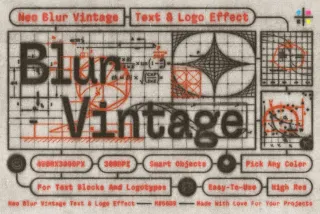 Neo Blur Vintage Text & Logo Effect
