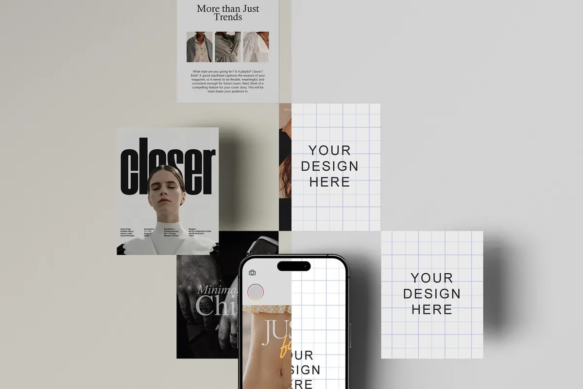 Feed Layout & Editorial Cards Mockup