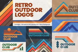 Retro Outdoor Logo Set